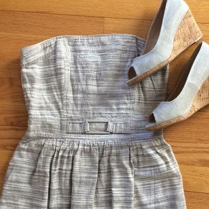 Banana Republic Strapless Linen Dress with pockets